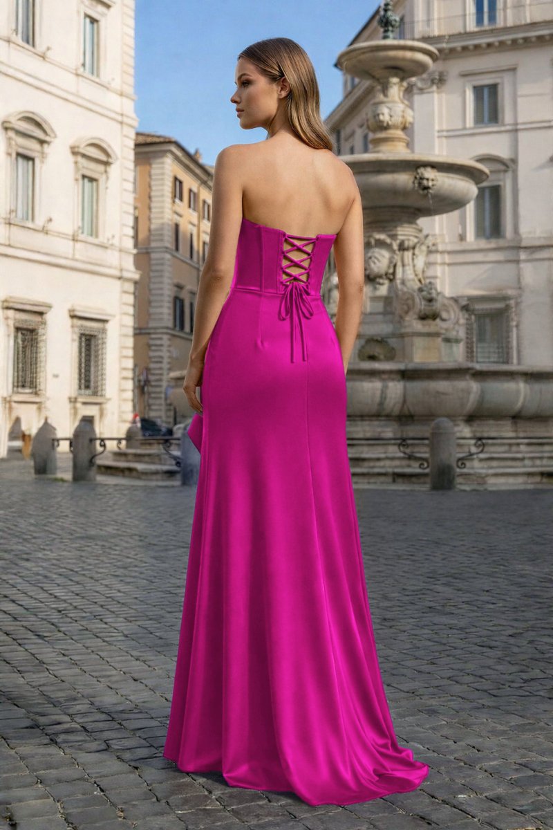 Sweetheart Orange Mermaid Long Party Dress with Slit