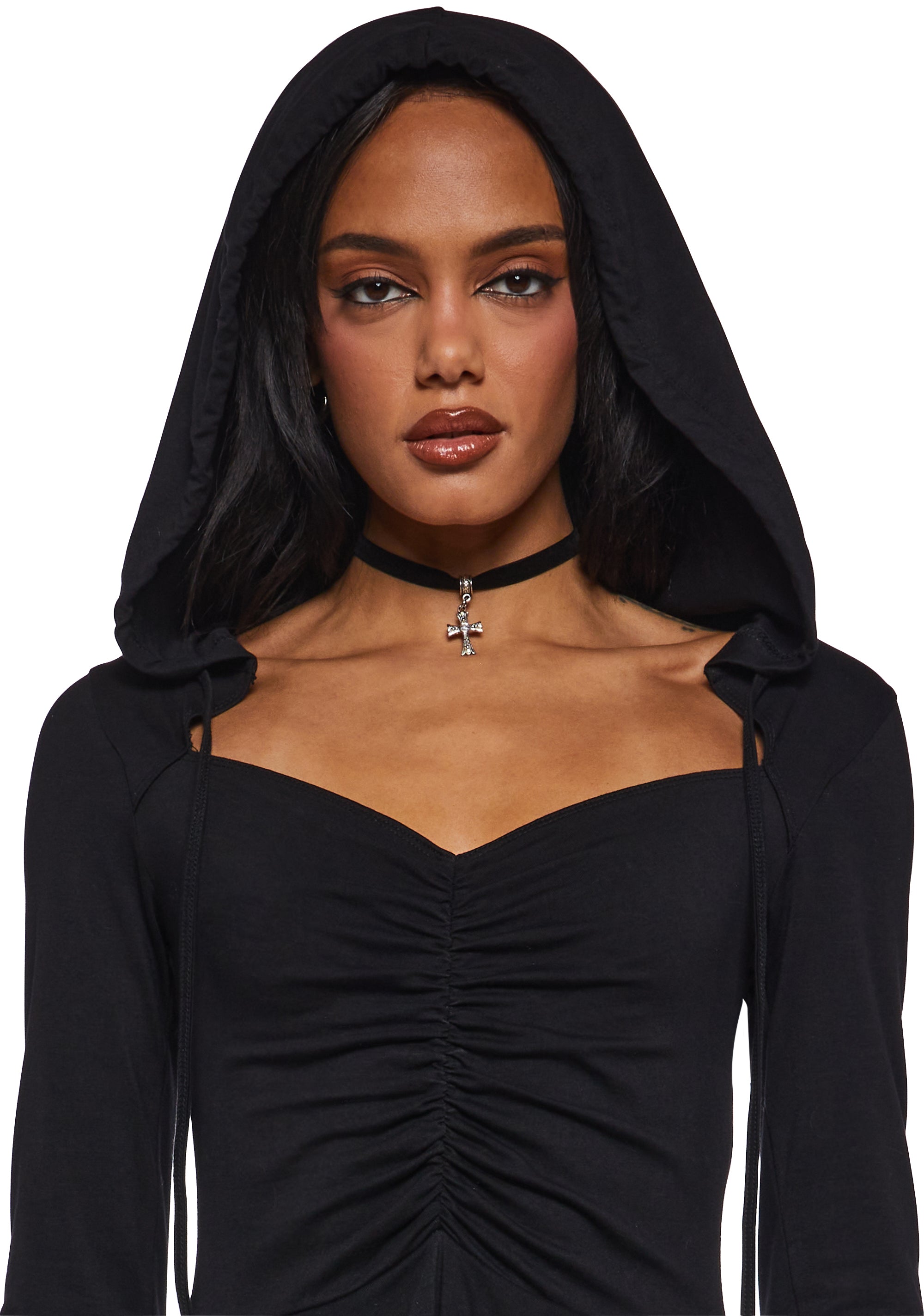 F Is For Fairies® Hooded Mini Dress - Black