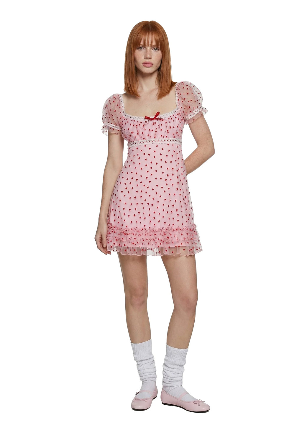 Romantic Words Babydoll Dress - Pink
