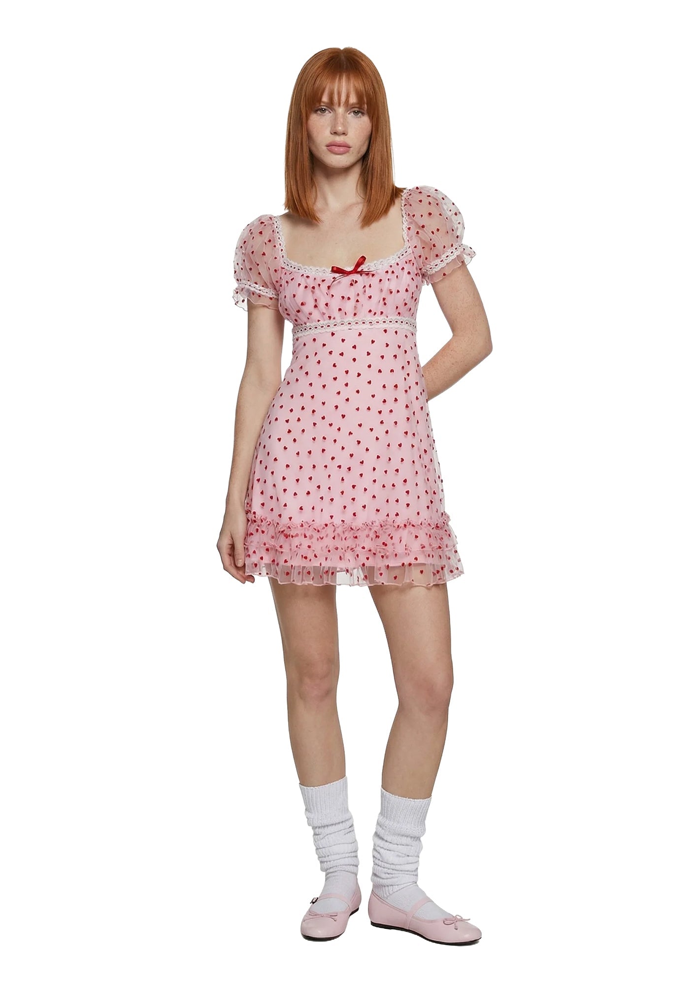 Romantic Words Babydoll Dress - Pink