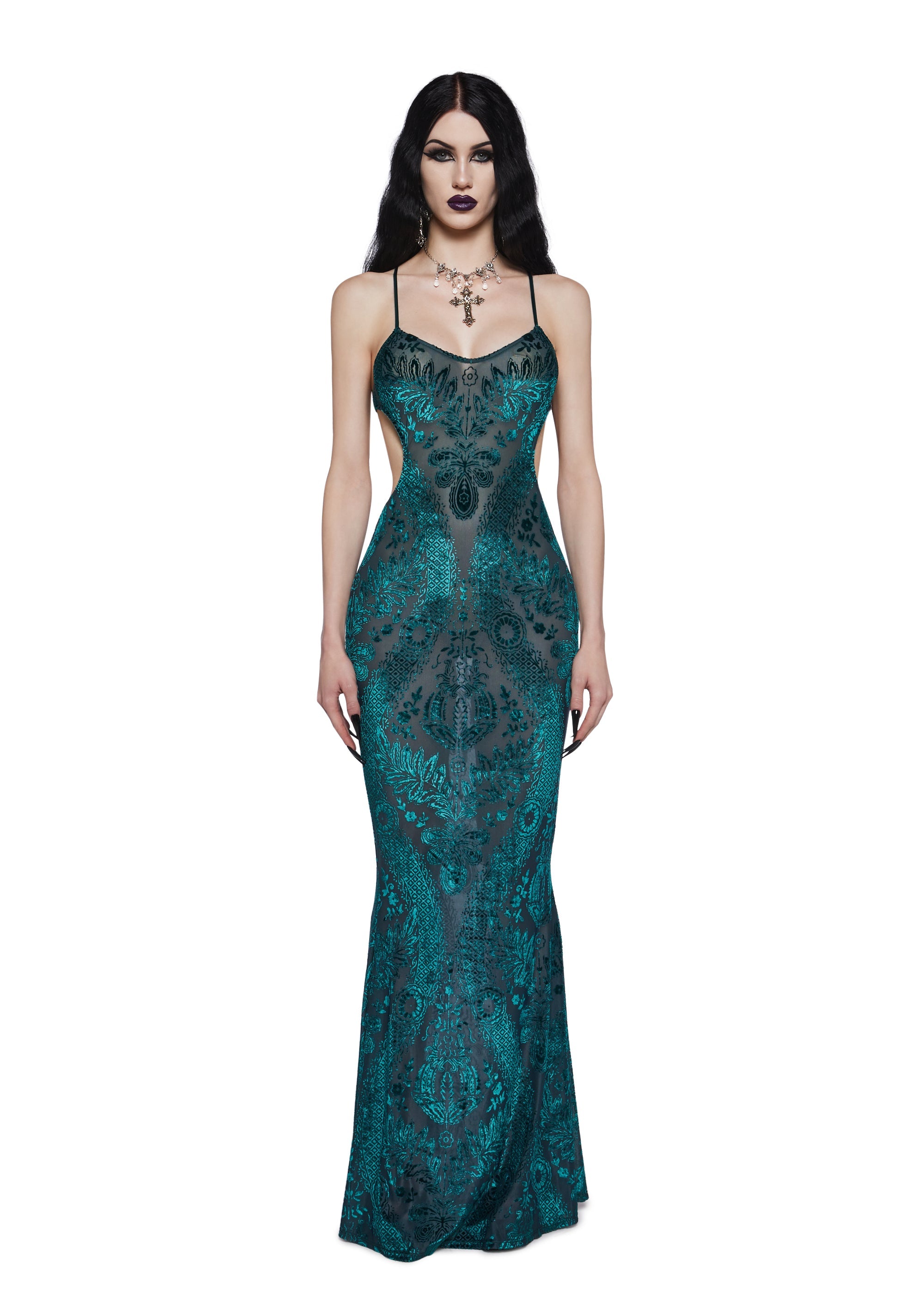 Whispered Darkness Maxi Dress