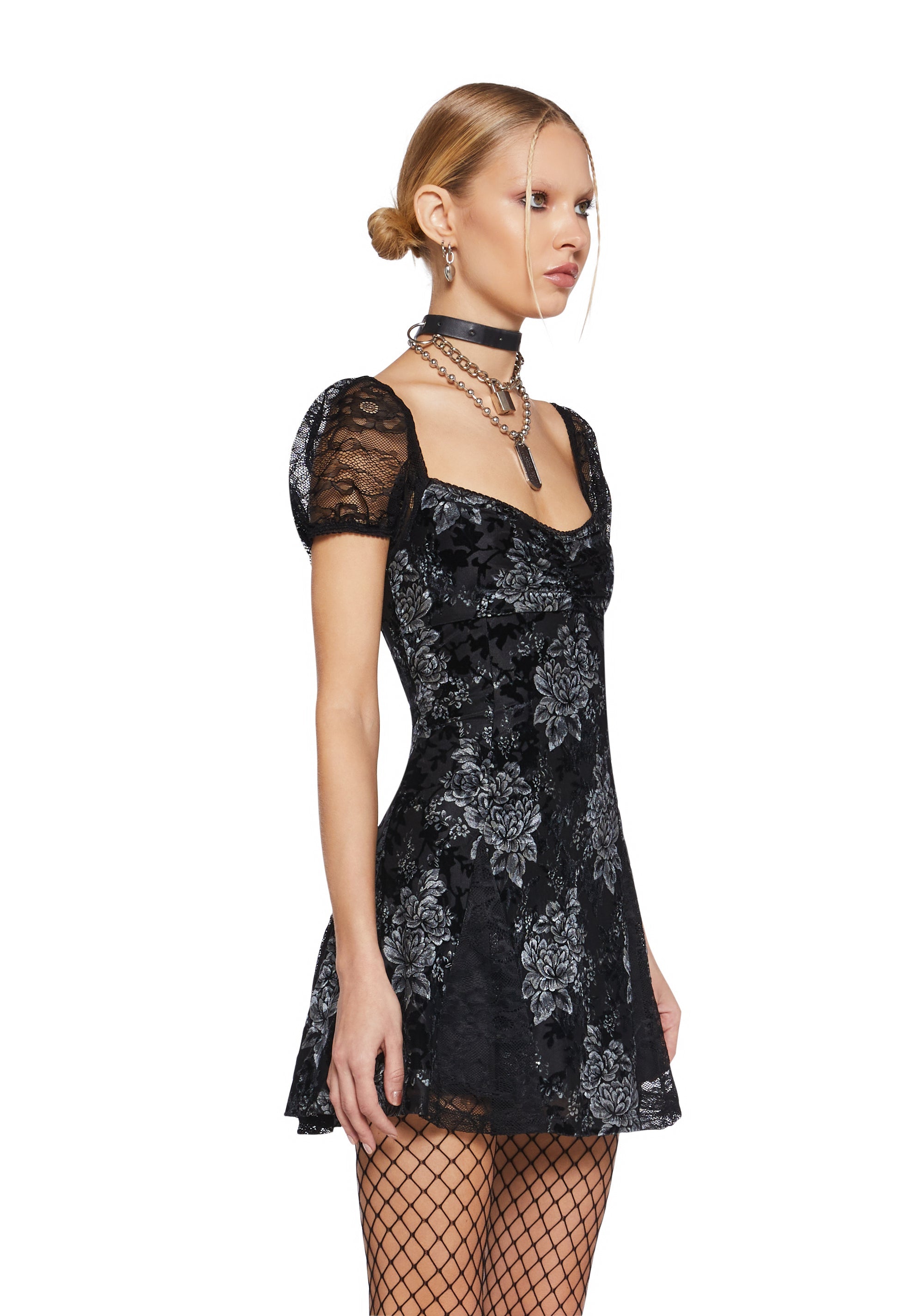 Defiant Love Mini Dress - Silver