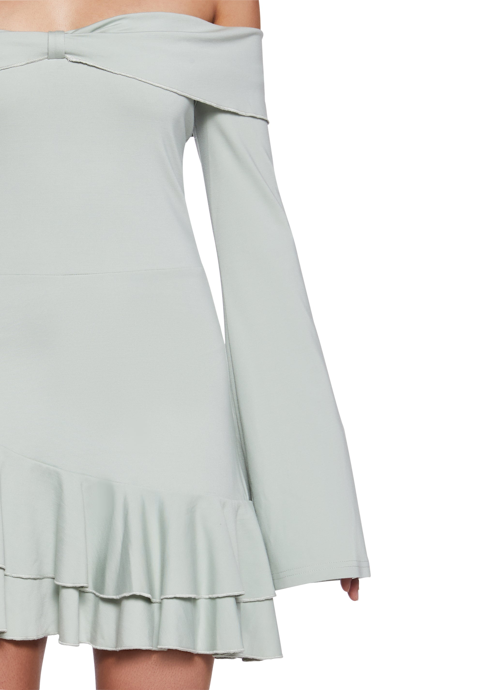 In Her Element Off The Shoulder Dress - Green