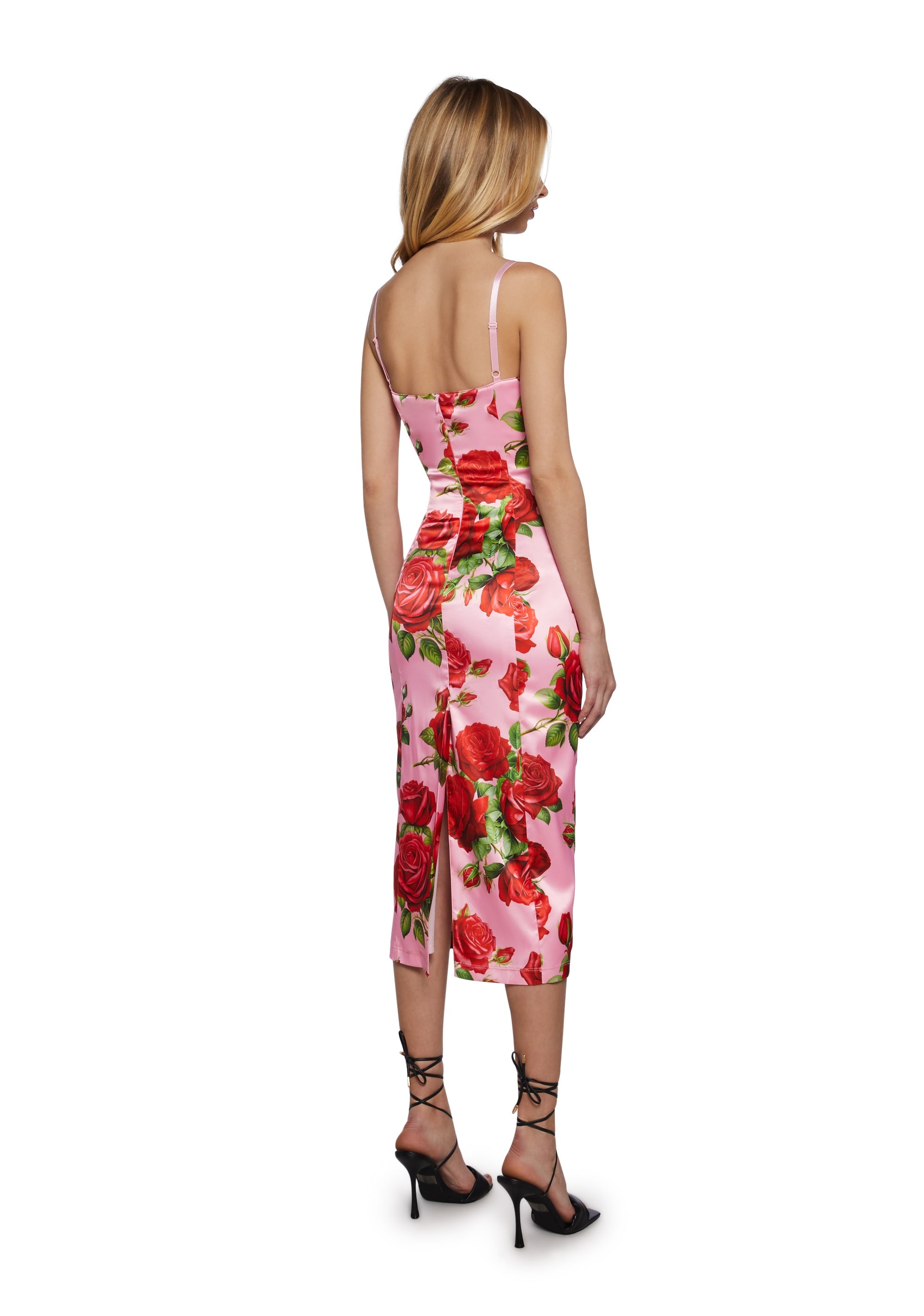 Romantic Getaway Midi Dress - Pink