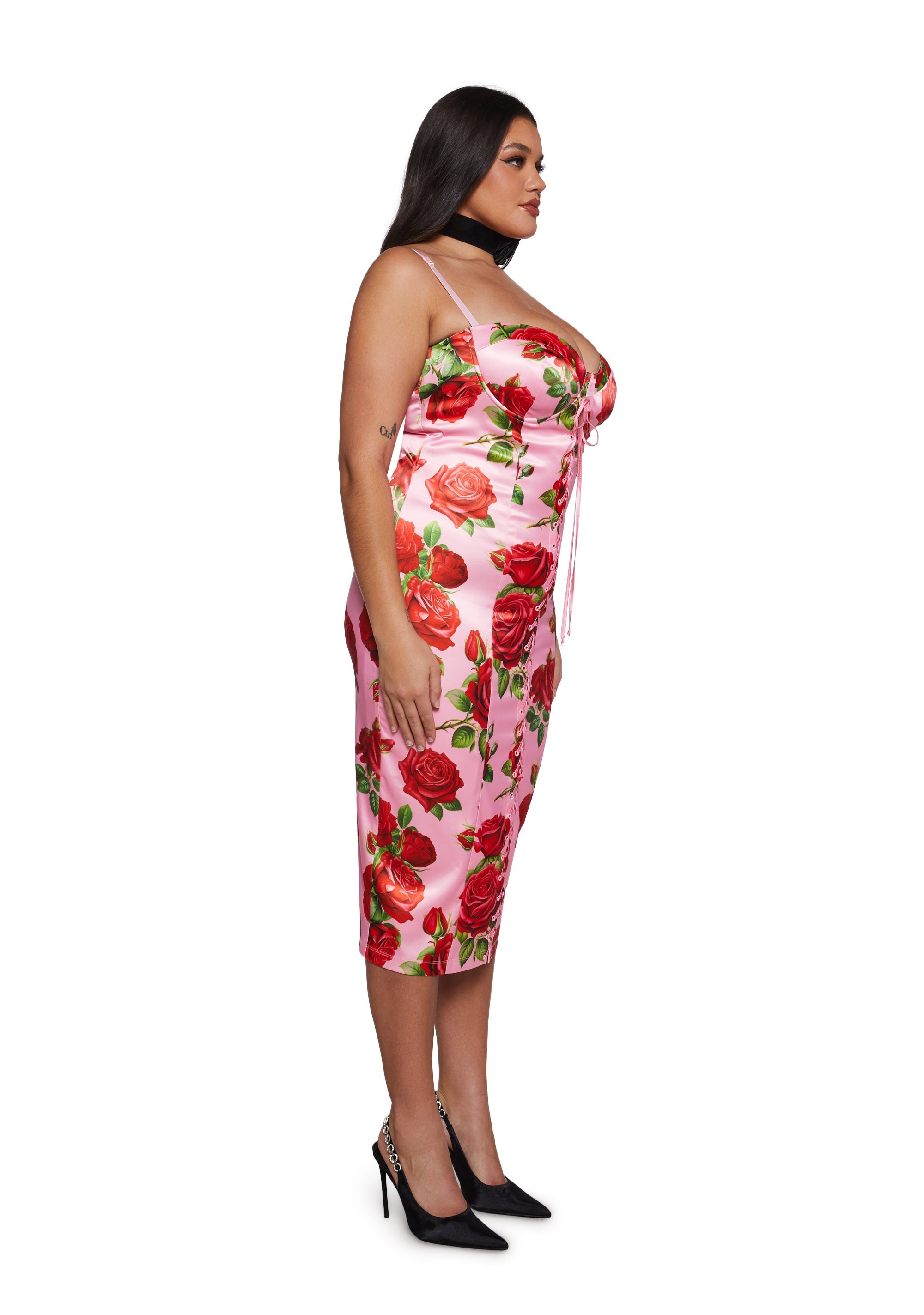 Romantic Getaway Midi Dress - Pink