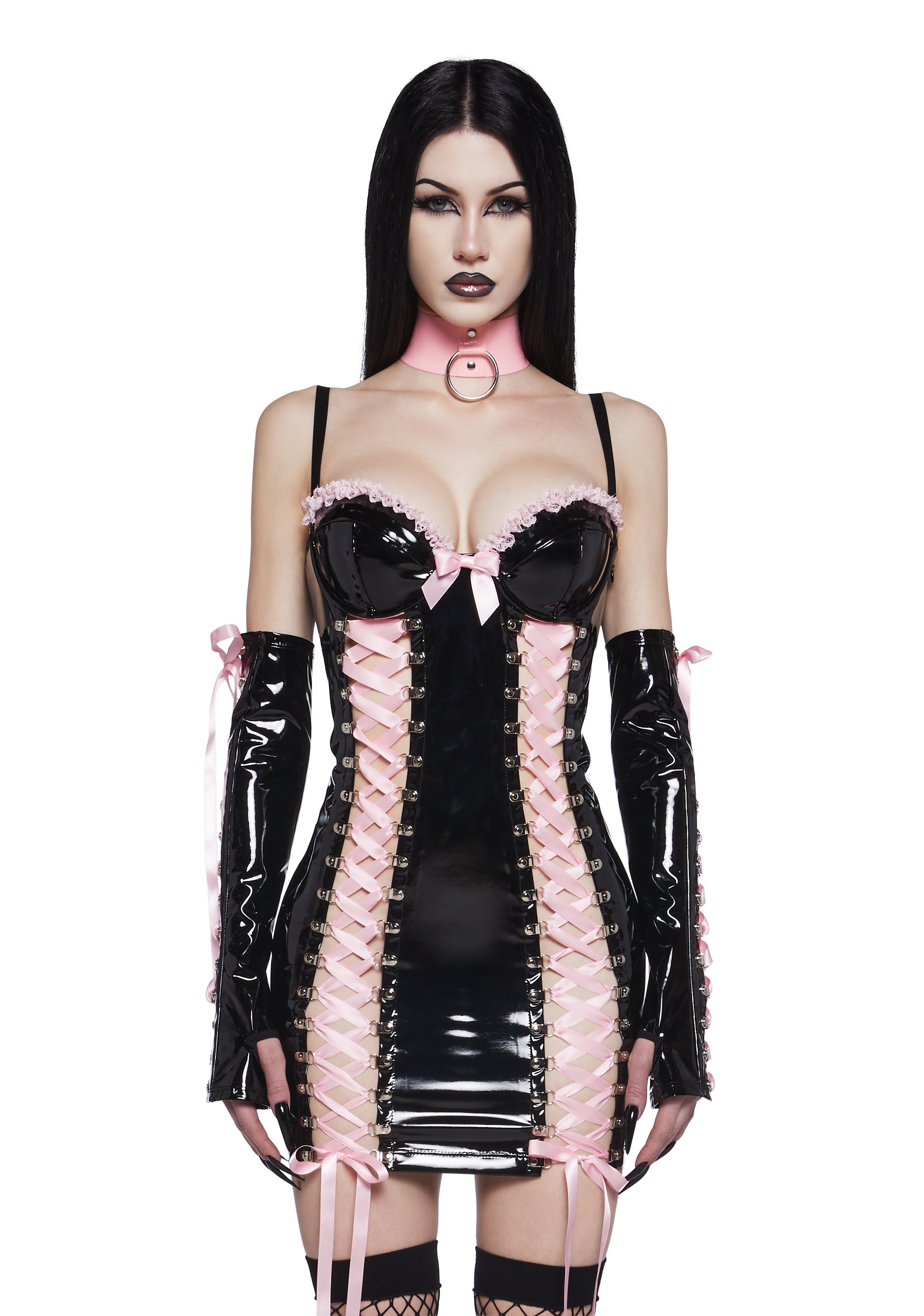 Obsessive Desire Bodycon Dress And Gloves Set