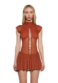 Manifest Jealousy Lace-Up Dress - Orange