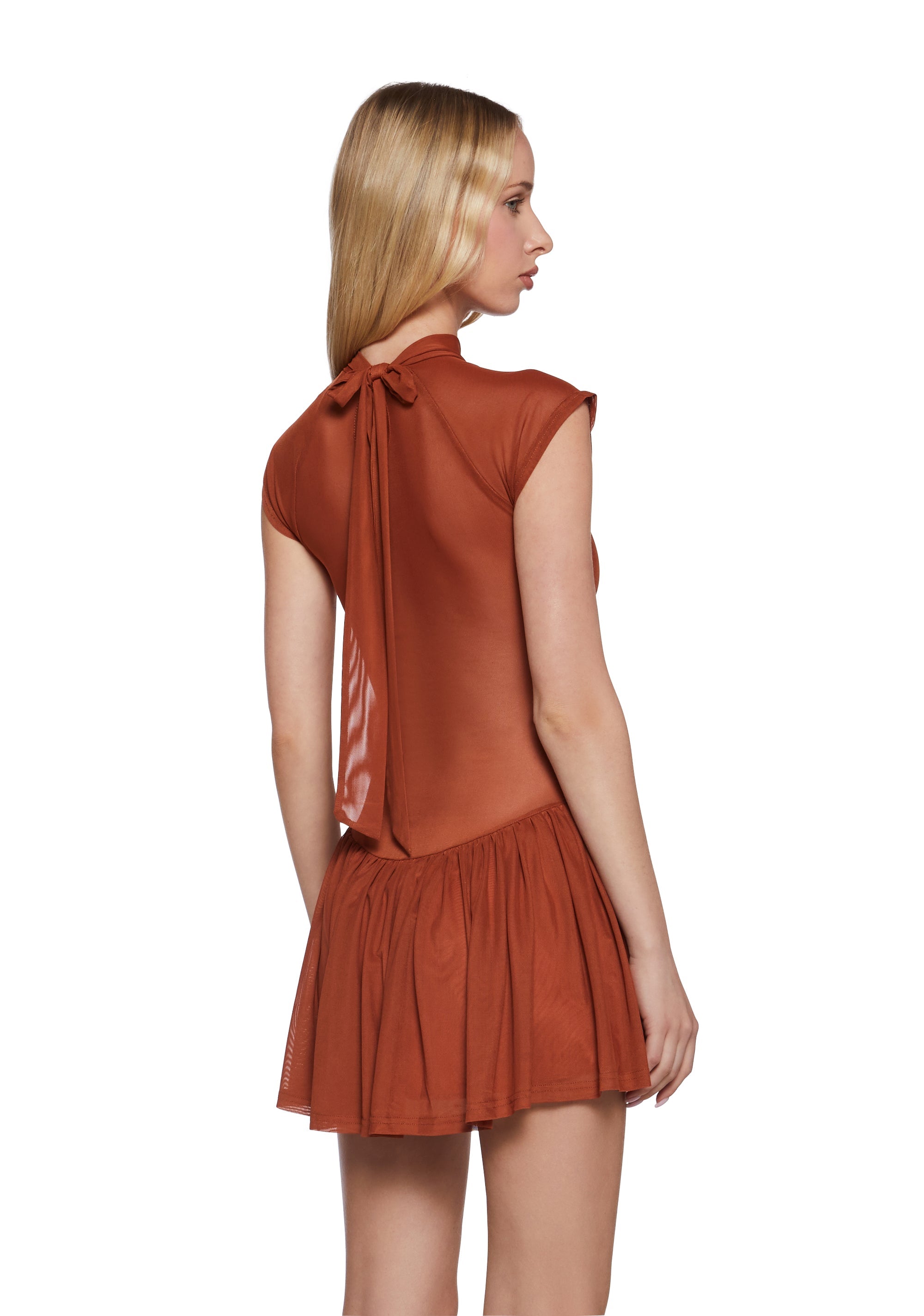 Manifest Jealousy Lace-Up Dress - Orange