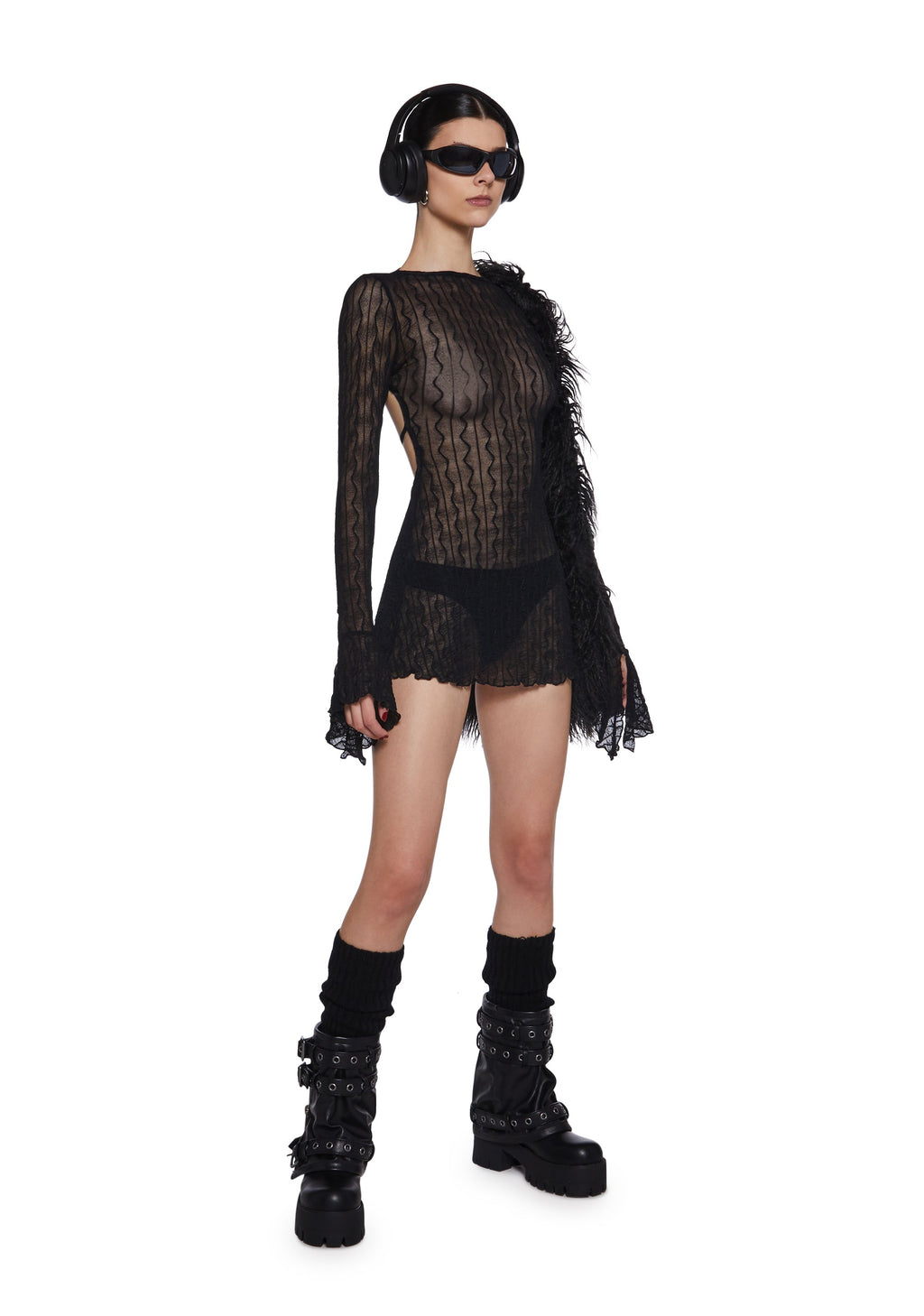 Analog Love Open Back Dress - Black