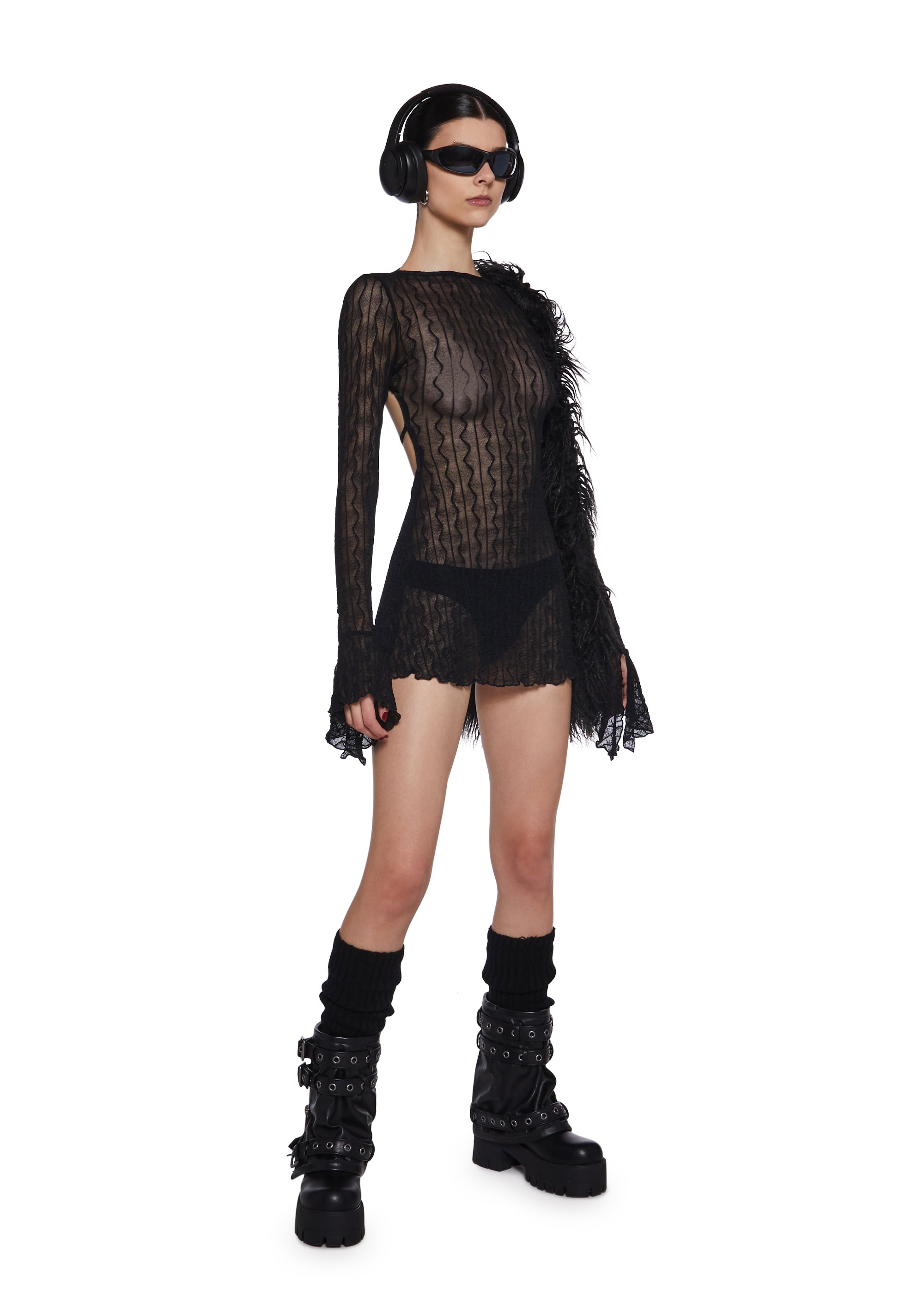 Analog Love Open Back Dress - Black